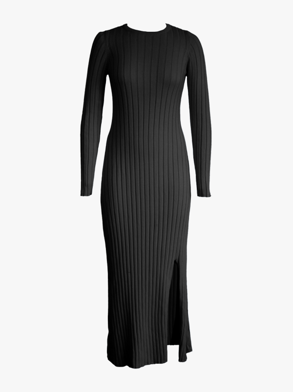 Bridget Knit Midi Dress - Black - Image 2