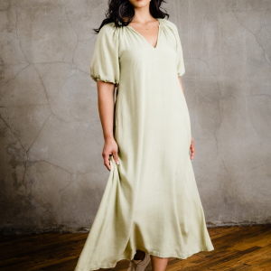 Amari Puff Sleeve Maxi Dress - Pear