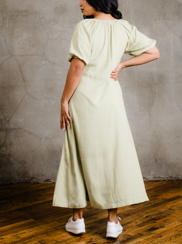 Amari Puff Sleeve Maxi Dress - Pear - Image 3