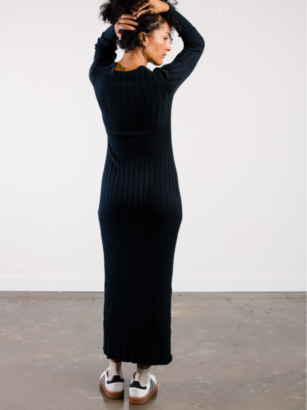 Bridget Knit Midi Dress - Black - Image 3