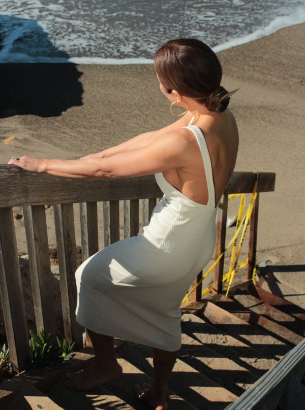 Open Back Dress - Brown - Image 4