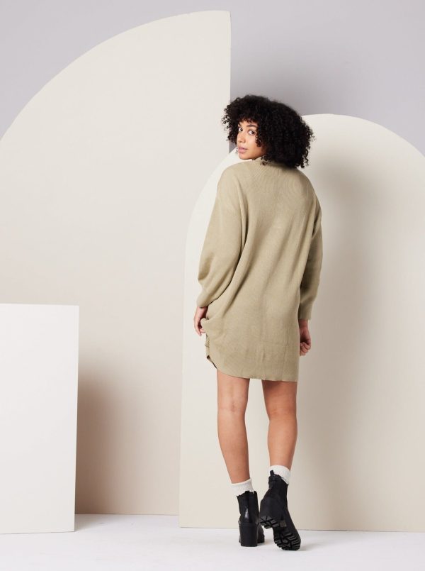 Griffin Sweater Dress - Khaki Green - Image 3
