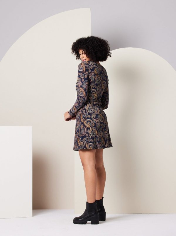 Sonnet Dress - Dark Blue Paisley - Image 3