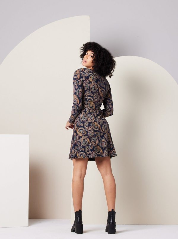 Sonnet Dress - Dark Blue Paisley - Image 4