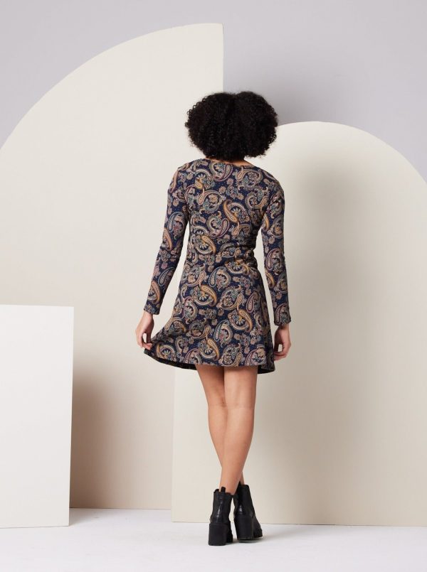Sonnet Dress - Dark Blue Paisley - Image 5