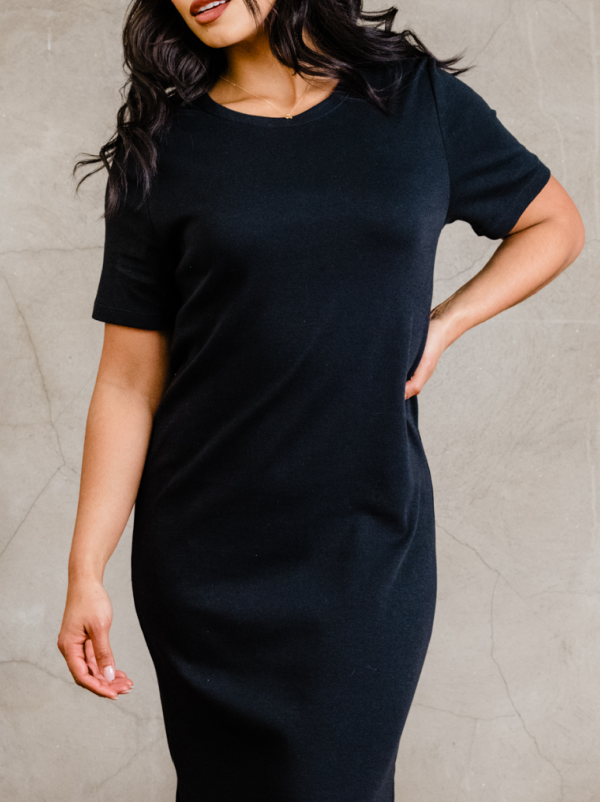 Maria Boxy Midi Dress - Black - Image 2