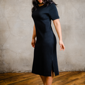 Maria Boxy Midi Dress - Black