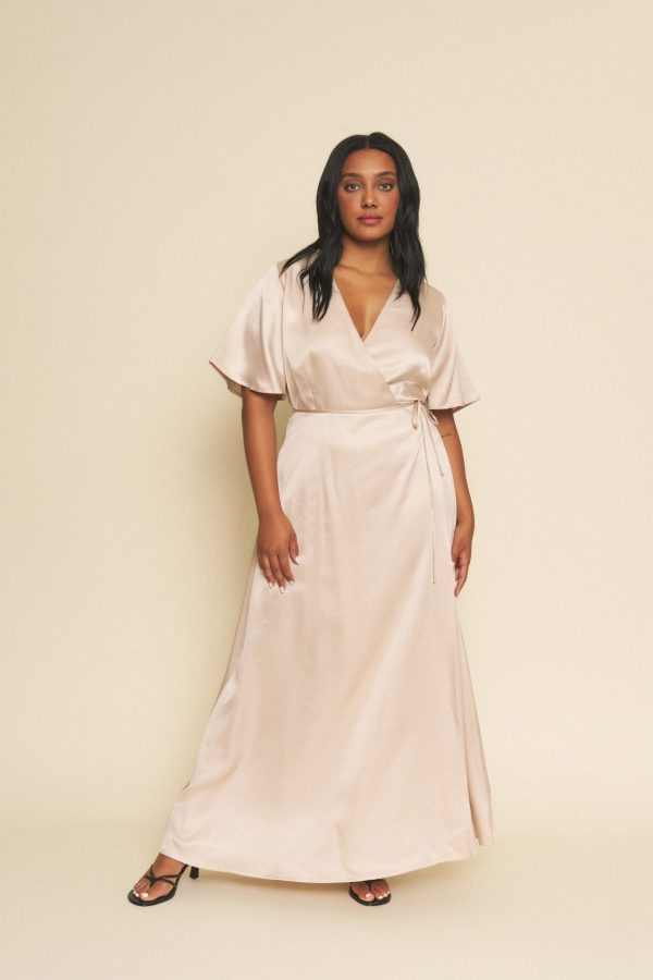 Lola Wrap Dress - Champagne - Image 7