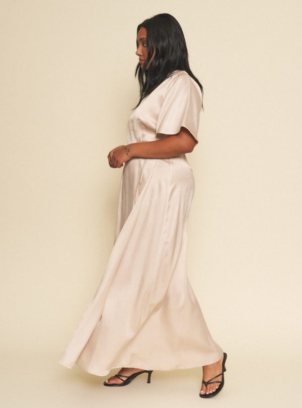 Lola Wrap Dress - Champagne - Image 2
