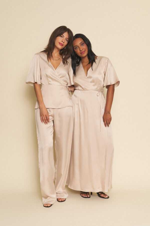 Lola Wrap Dress - Champagne - Image 8