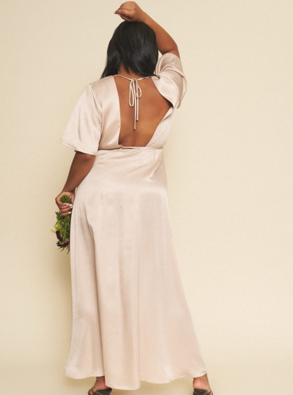 Lola Wrap Dress - Champagne - Image 3