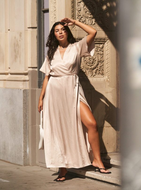 Lola Wrap Dress - Champagne - Image 5