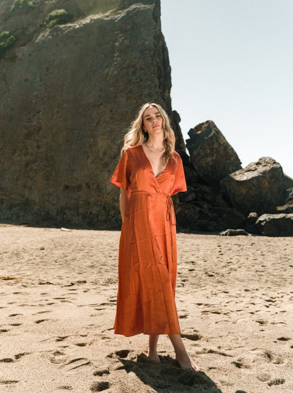 Lola Wrap Dress - Rust - Image 6
