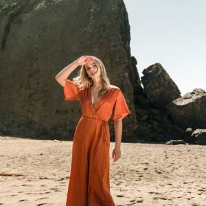 Lola Wrap Dress - Rust