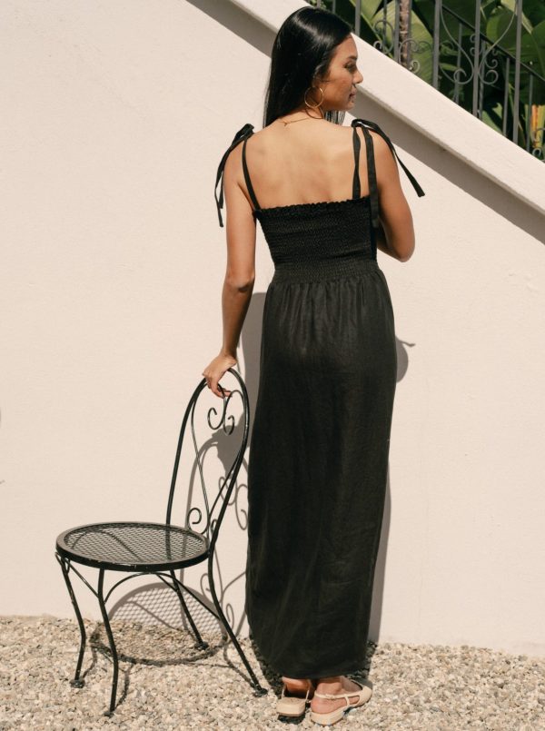 Sophie Dress - Black Linen - Image 3