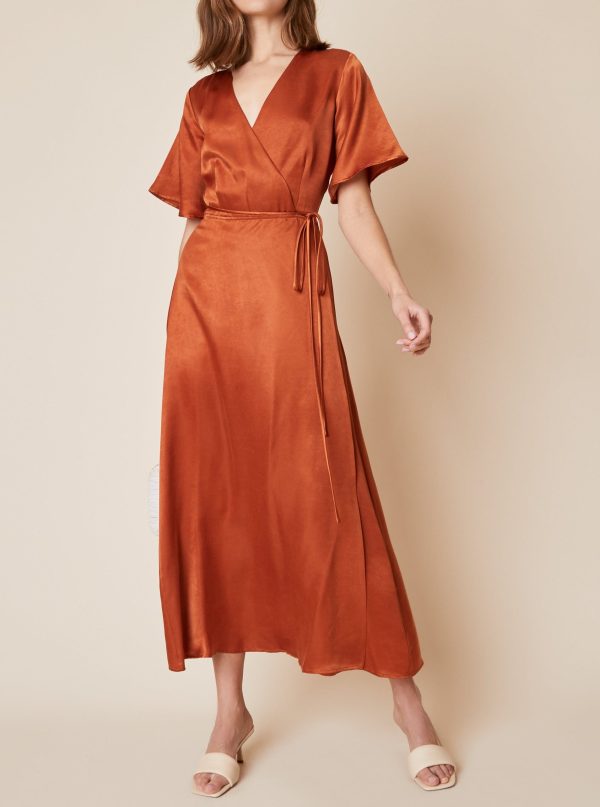 Lola Wrap Dress - Rust - Image 7