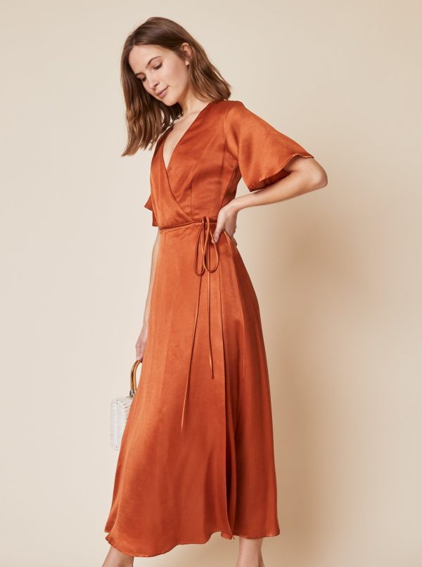 Lola Wrap Dress - Rust - Image 10
