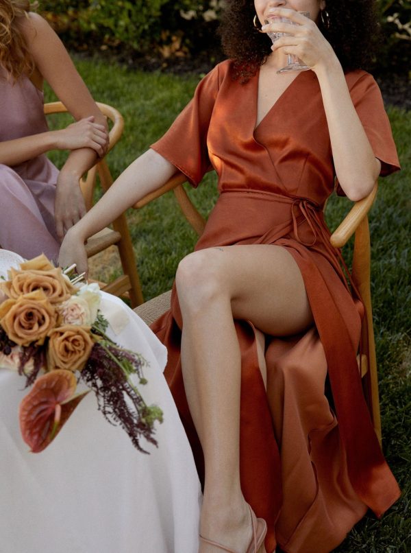 Lola Wrap Dress - Rust - Image 4